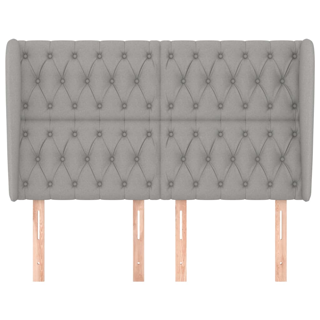 Tête de lit avec oreilles Gris clair 147x23x118/128 cm Tissu - XIOS