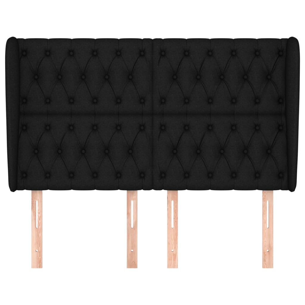 Tête de lit avec oreilles Noir 147x23x118/128 cm Tissu - XIOS