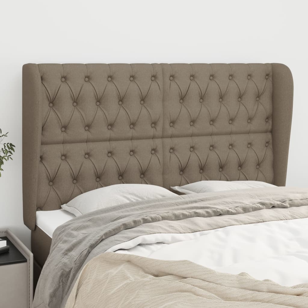 Tête de lit avec oreilles Taupe 147x23x118/128 cm Tissu - XIOS