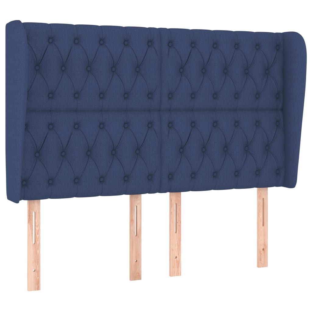 Tête de lit avec oreilles Bleu 147x23x118/128 cm Tissu - XIOS
