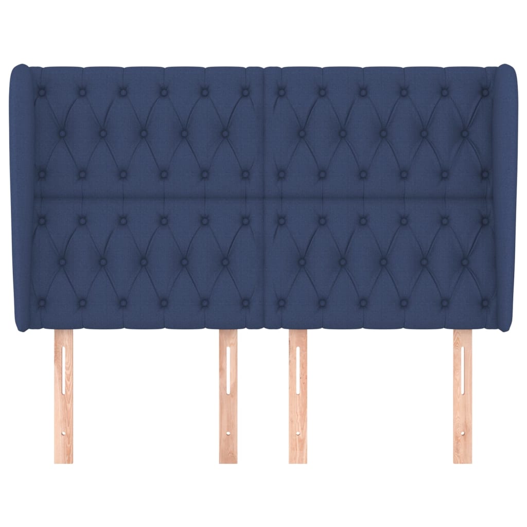 Tête de lit avec oreilles Bleu 147x23x118/128 cm Tissu - XIOS