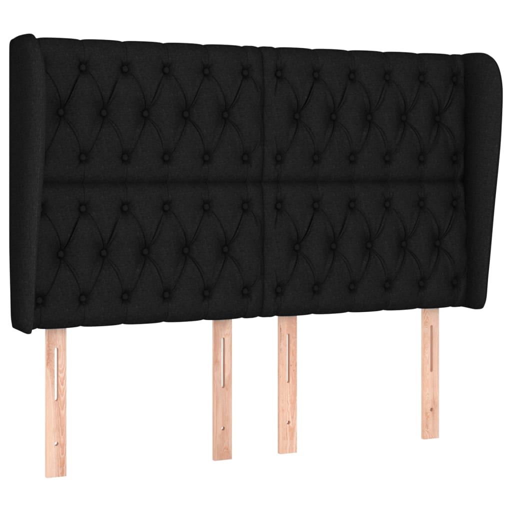 Tête de lit avec oreilles Noir 163x23x118/128 cm Tissu - XIOS