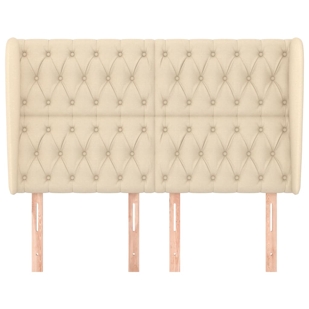 Tête de lit avec oreilles Crème 163x23x118/128 cm Tissu - XIOS