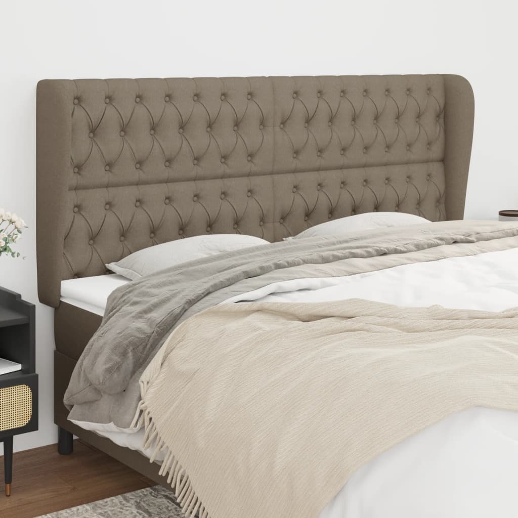 Tête de lit avec oreilles Taupe 183x23x118/128 cm Tissu - XIOS