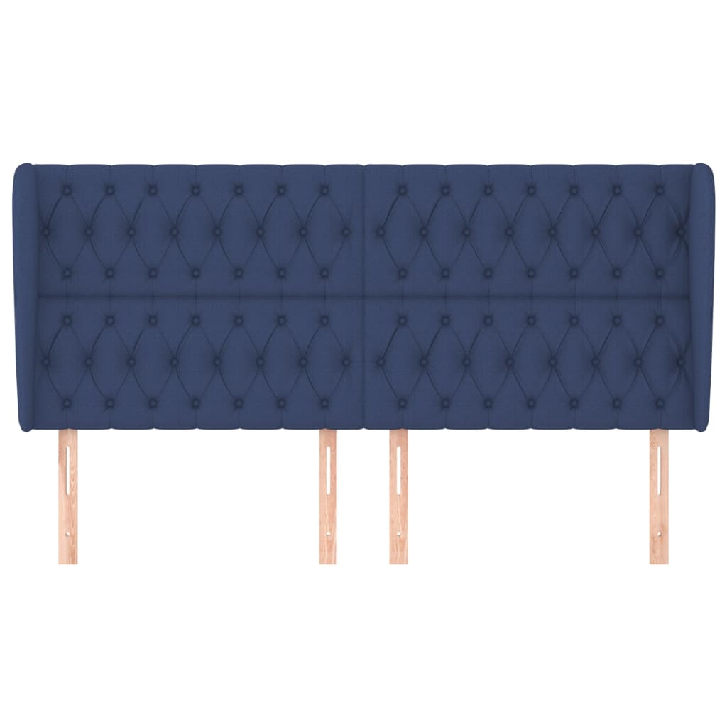 Tête de lit avec oreilles Bleu 203x23x118/128 cm Tissu - XIOS