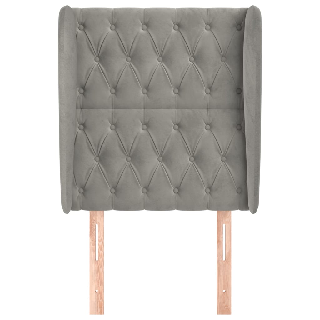 Tête de lit avec oreilles Gris clair 83x23x118/128 cm Velours - XIOS