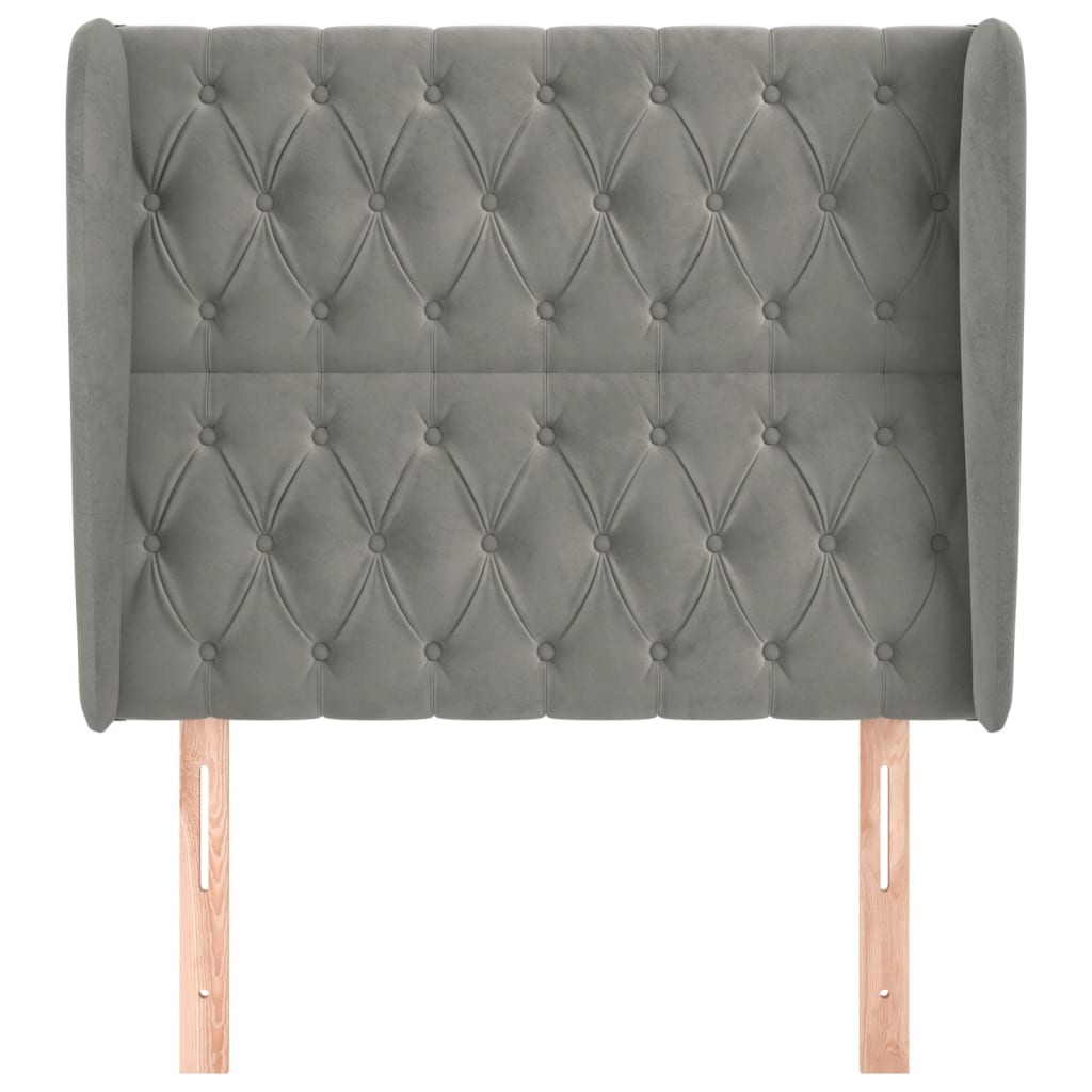 Tête de lit avec oreilles Gris clair 93x23x118/128 cm Velours - XIOS