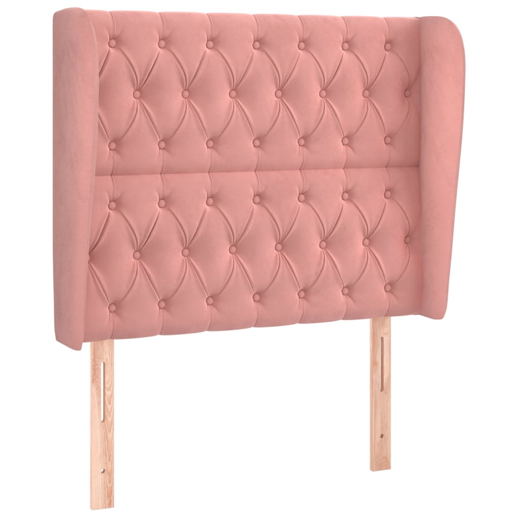 Tête de lit avec oreilles Rose 93x23x118/128 cm Velours - XIOS