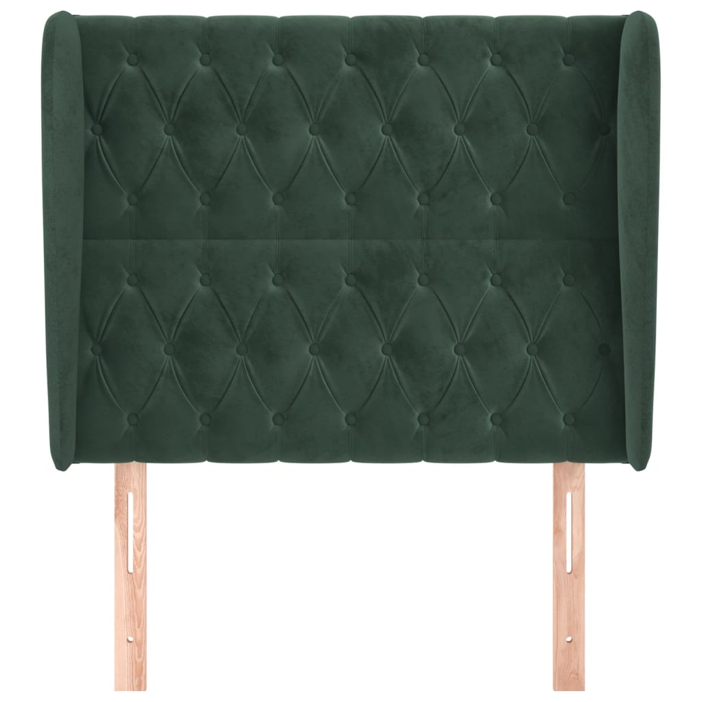 Tête de lit avec oreilles Vert foncé 103x23x118/128 cm Velours - XIOS