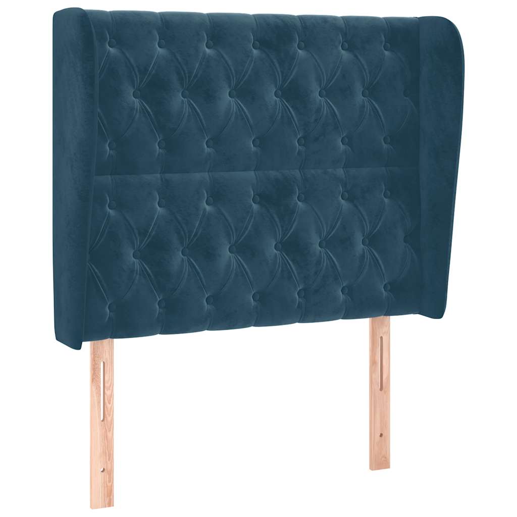 Tête de lit avec oreilles Bleu foncé 103x23x118/128 cm Velours - XIOS
