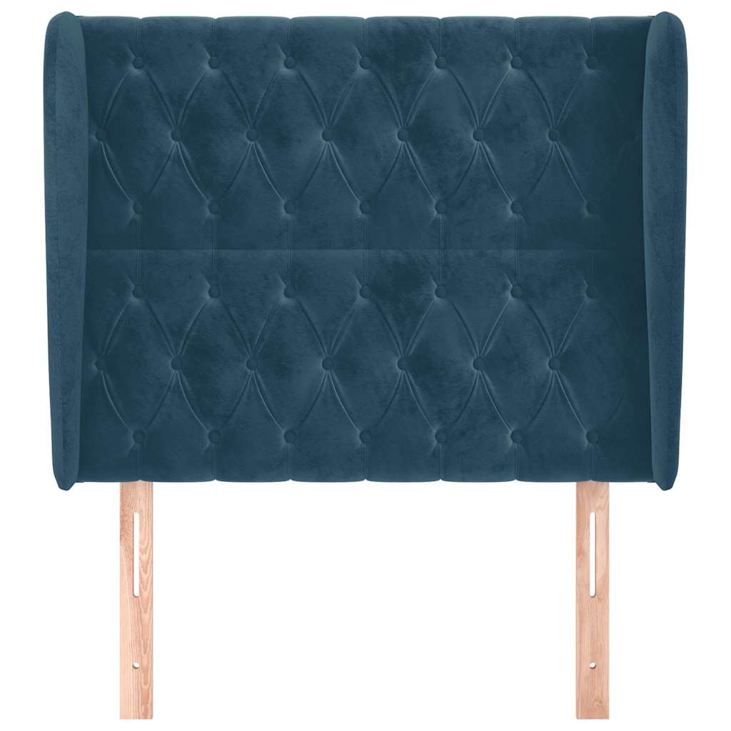 Tête de lit avec oreilles Bleu foncé 103x23x118/128 cm Velours - XIOS