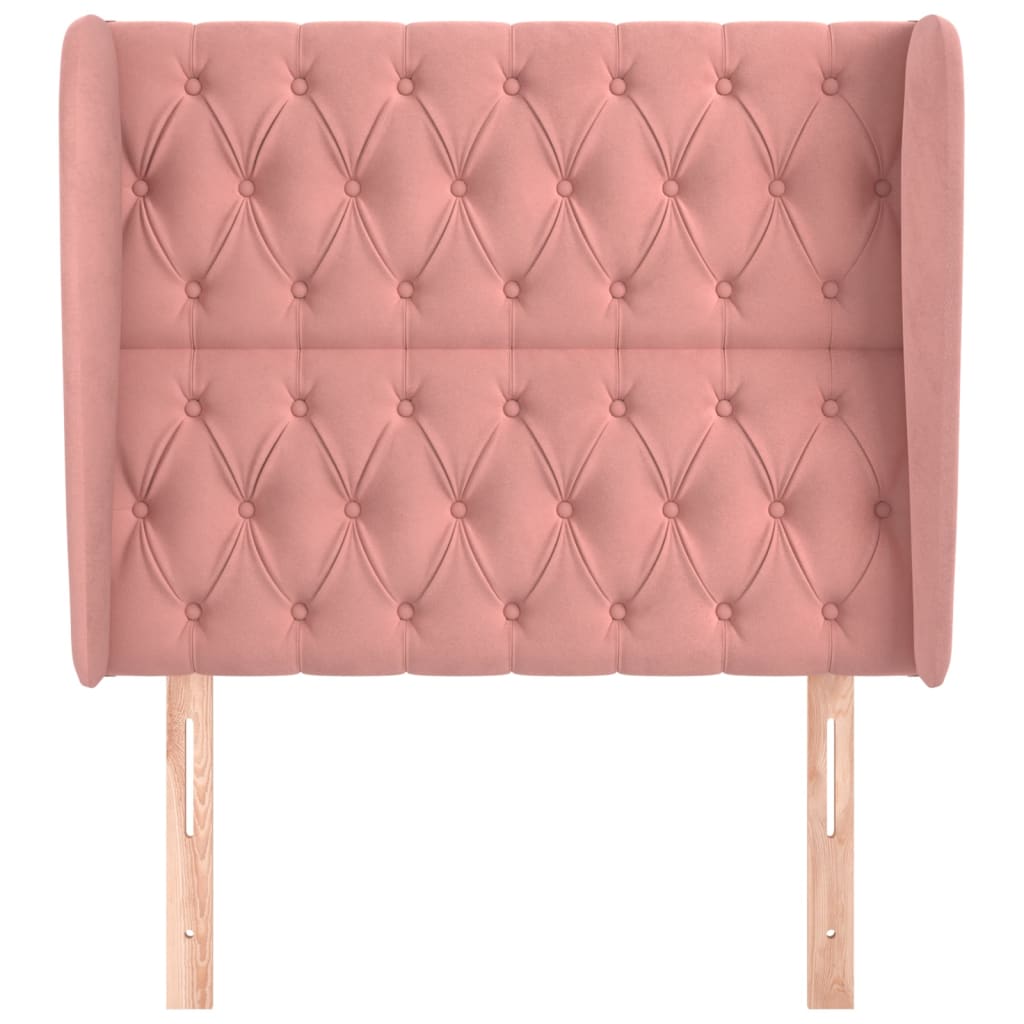 Tête de lit avec oreilles Rose 103x23x118/128 cm Velours - XIOS
