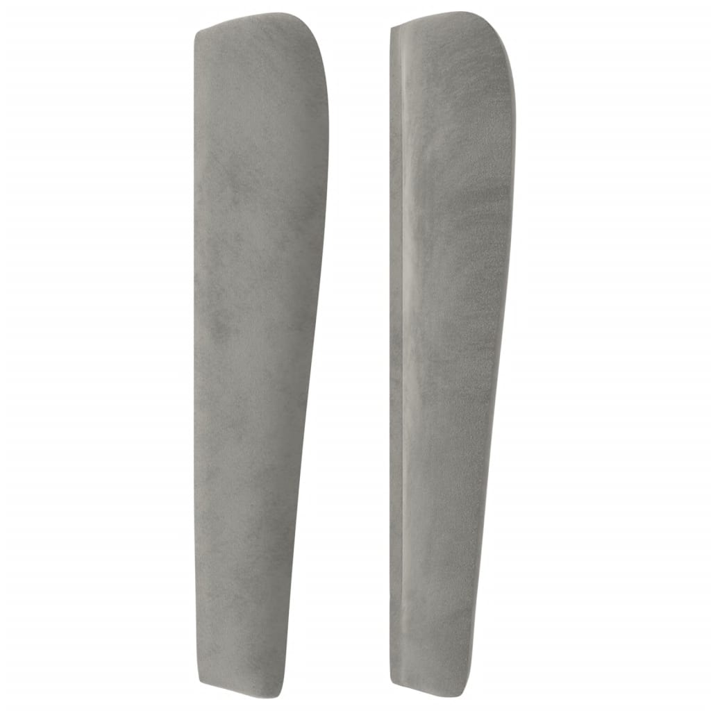 Tête de lit avec oreilles Gris clair 183x23x118/128 cm Velours - XIOS