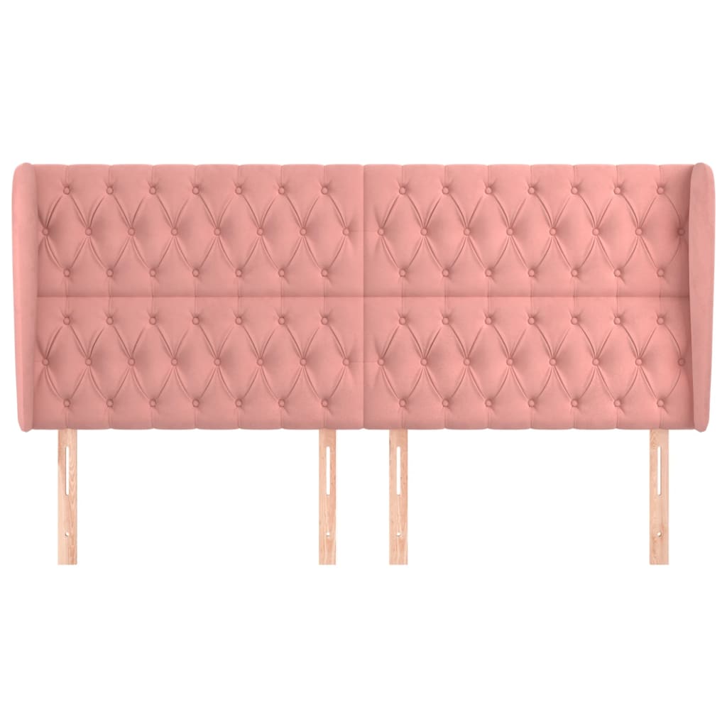 Tête de lit avec oreilles Rose 183x23x118/128 cm Velours - XIOS