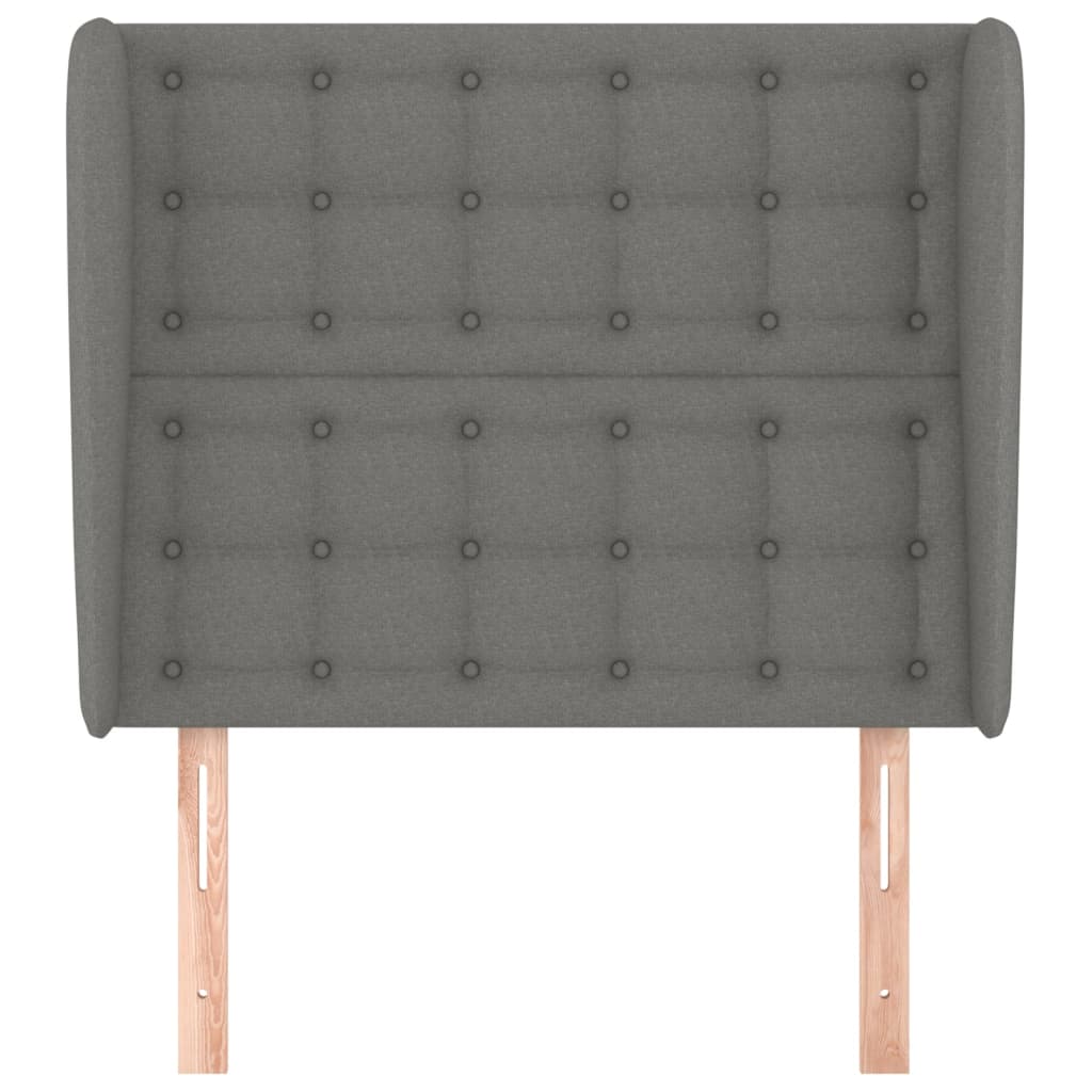 Tête de lit avec oreilles Gris foncé 93x23x118/128 cm Tissu - XIOS