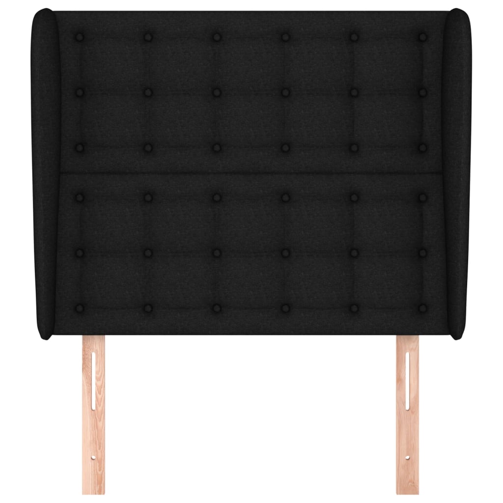 Tête de lit avec oreilles Noir 93x23x118/128 cm Tissu - XIOS