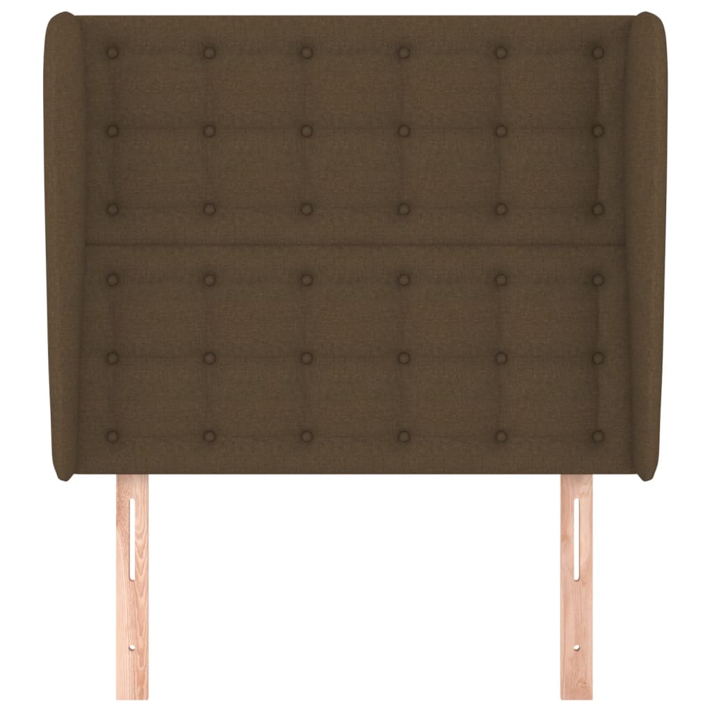 Tête de lit avec oreilles Marron foncé 93x23x118/128 cm Tissu - XIOS