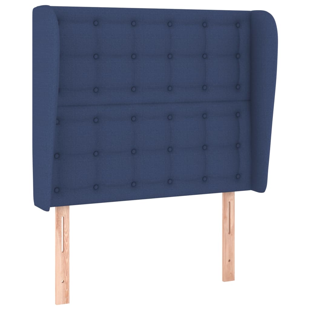 Tête de lit avec oreilles Bleu 93x23x118/128 cm Tissu - XIOS