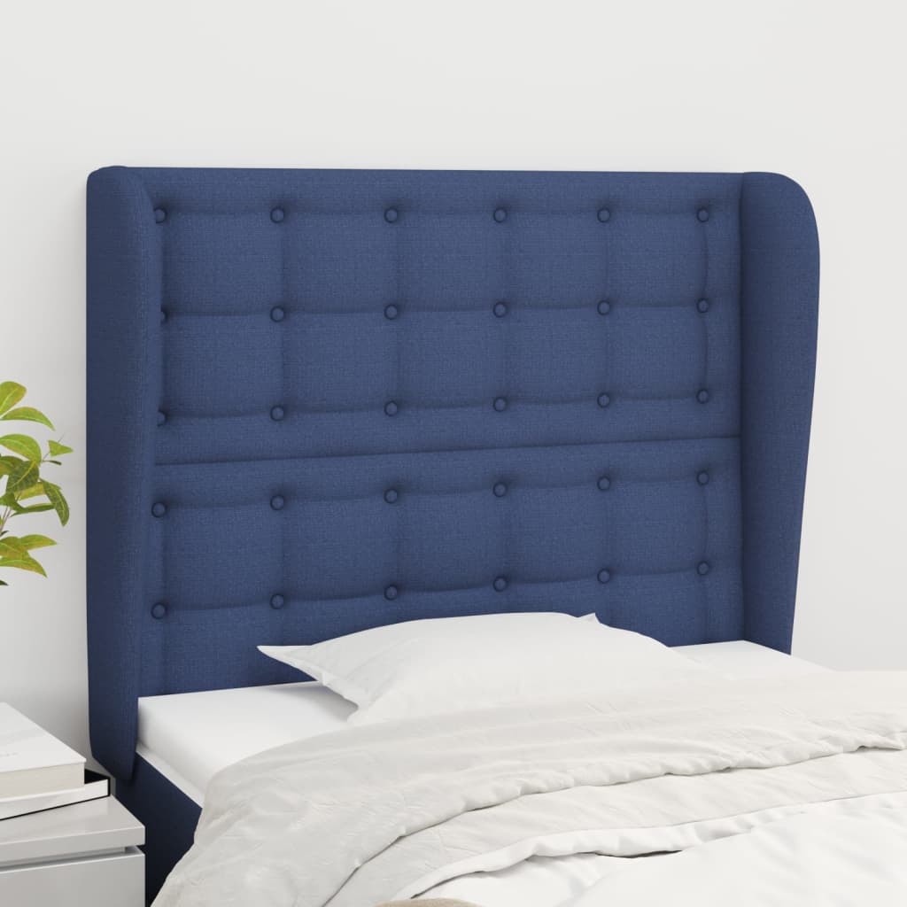 Tête de lit avec oreilles Bleu 93x23x118/128 cm Tissu - XIOS