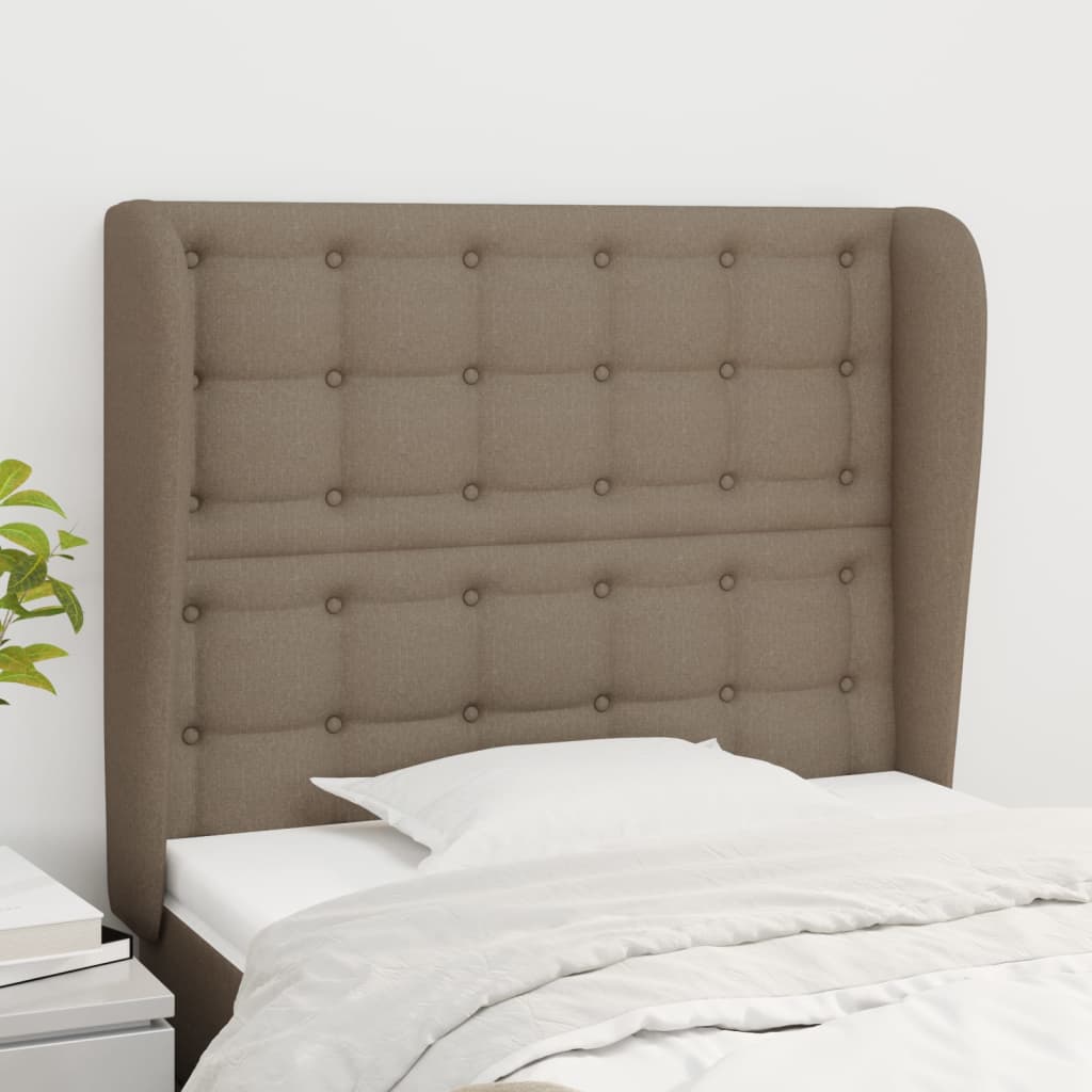 Tête de lit avec oreilles Taupe 103x23x118/128 cm Tissu - XIOS