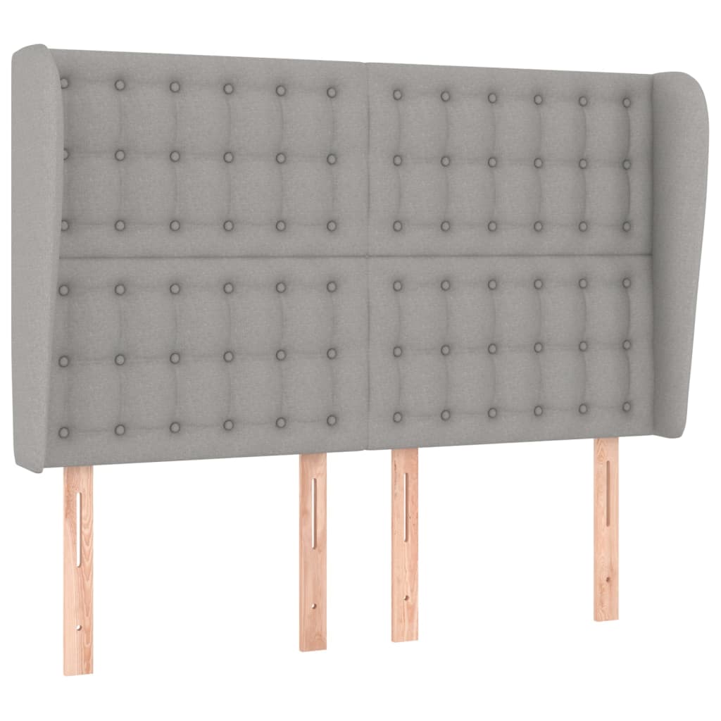 Tête de lit avec oreilles Gris clair 147x23x118/128 cm Tissu - XIOS