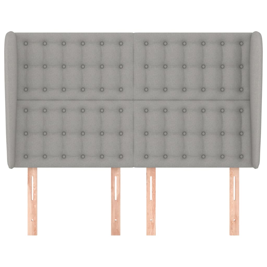 Tête de lit avec oreilles Gris clair 147x23x118/128 cm Tissu - XIOS