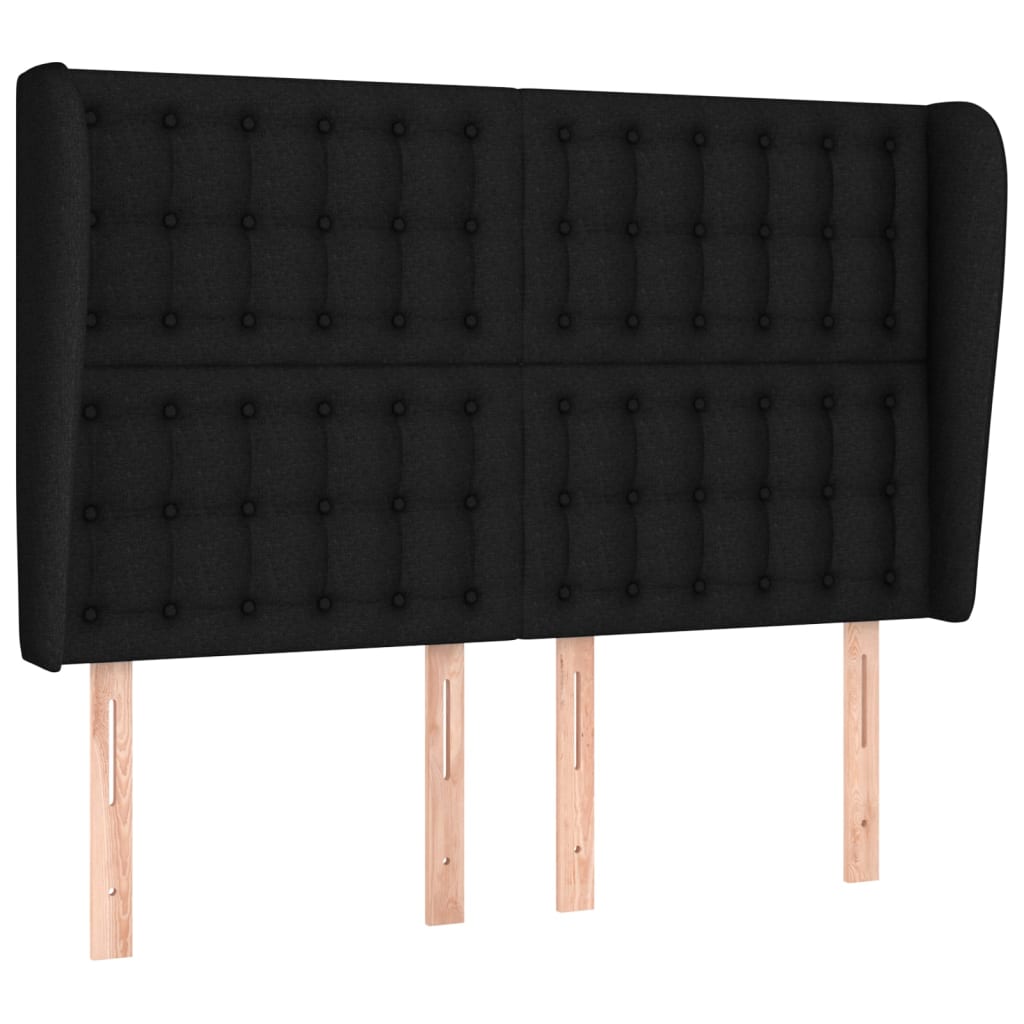 Tête de lit avec oreilles Noir 147x23x118/128 cm Tissu - XIOS