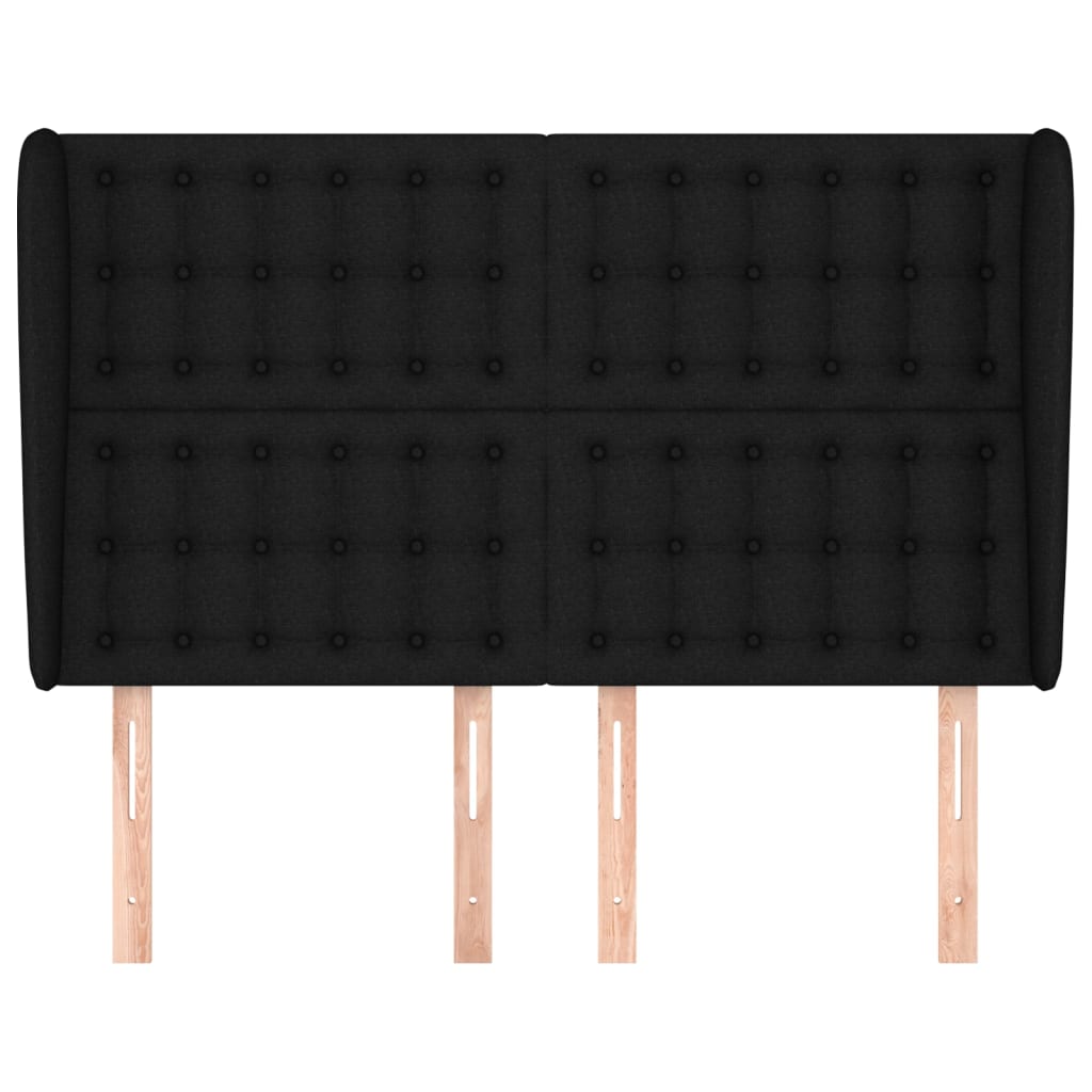 Tête de lit avec oreilles Noir 147x23x118/128 cm Tissu - XIOS