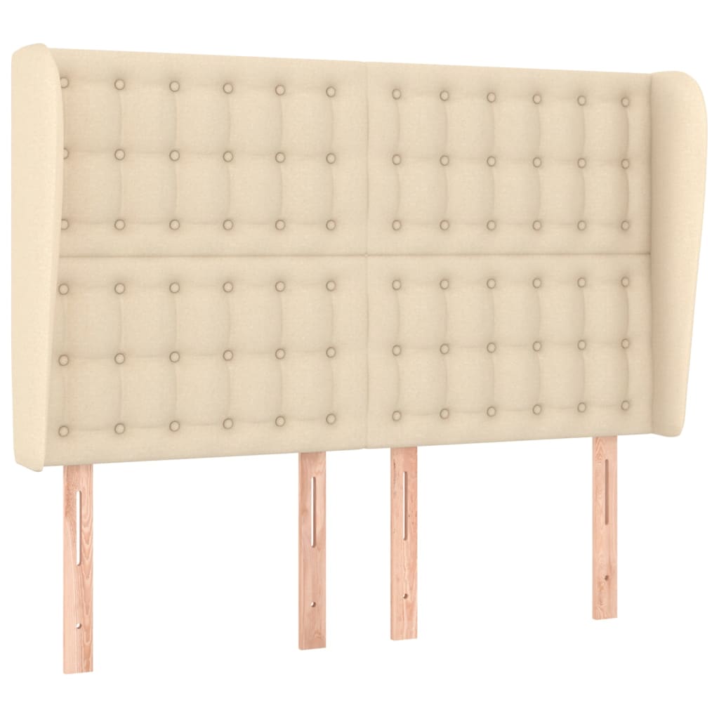 Tête de lit avec oreilles Crème 147x23x118/128 cm Tissu - XIOS