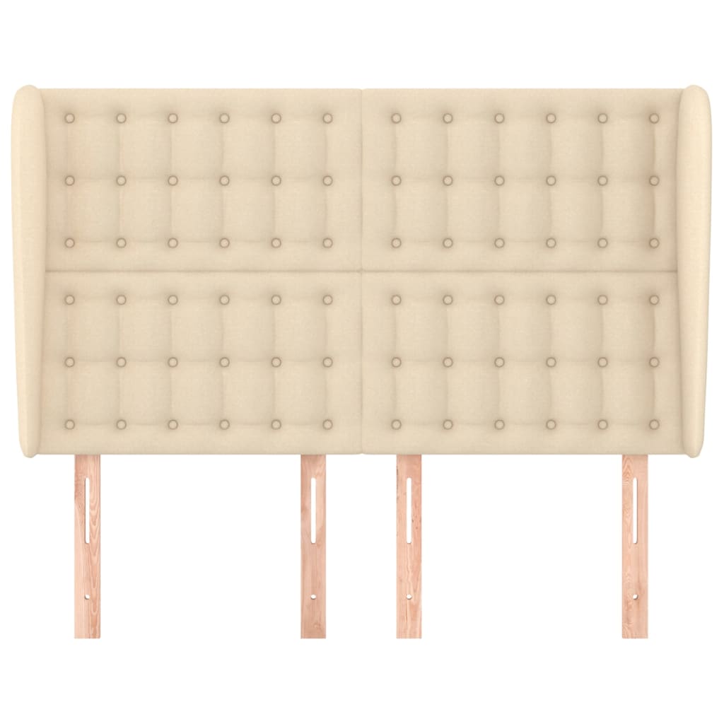 Tête de lit avec oreilles Crème 147x23x118/128 cm Tissu - XIOS