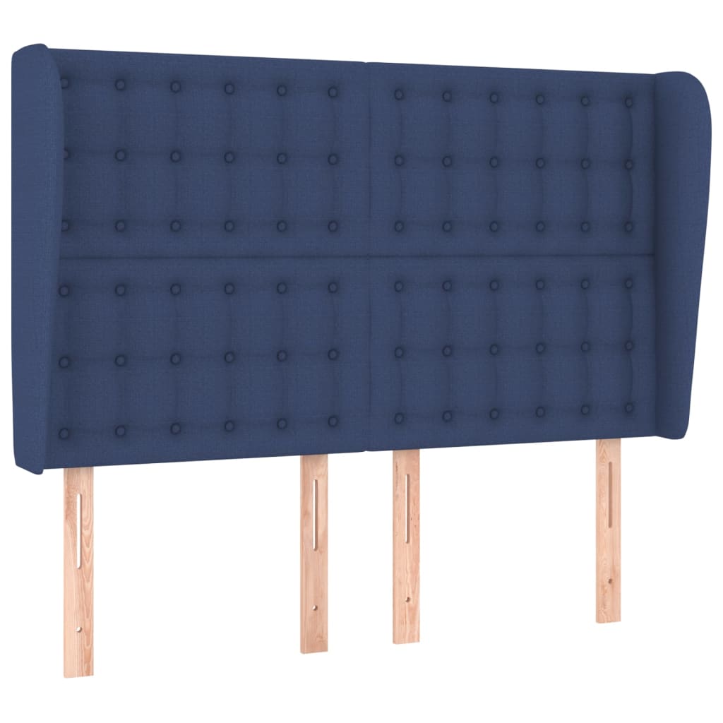Tête de lit avec oreilles Bleu 147x23x118/128 cm Tissu - XIOS