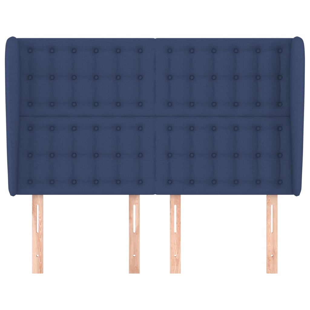 Tête de lit avec oreilles Bleu 147x23x118/128 cm Tissu - XIOS
