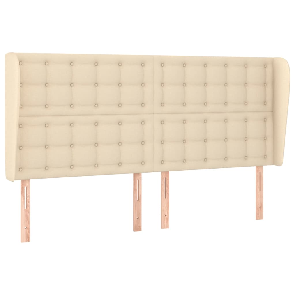 Tête de lit avec oreilles Crème 163x23x118/128 cm Tissu - XIOS