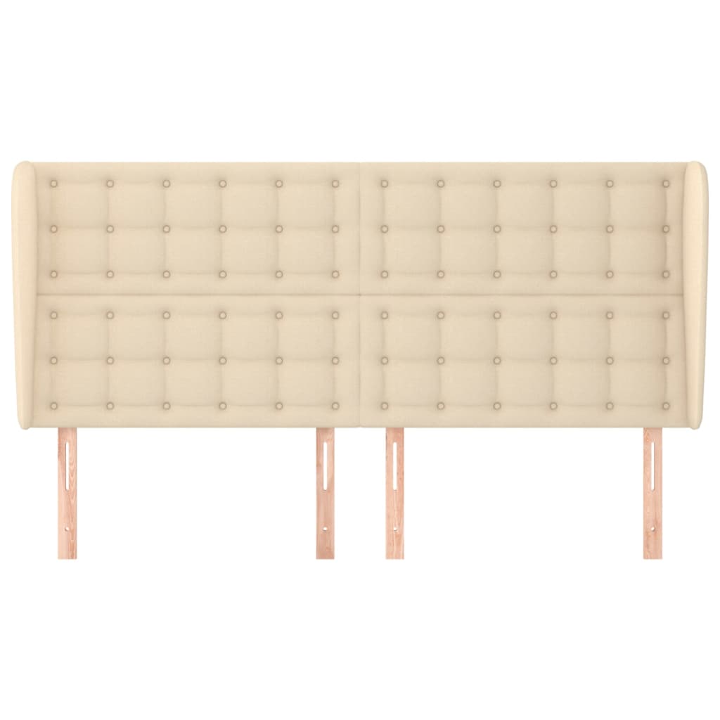 Tête de lit avec oreilles Crème 163x23x118/128 cm Tissu - XIOS