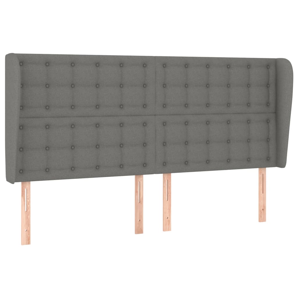 Tête de lit avec oreilles Gris foncé 183x23x118/128 cm Tissu - XIOS