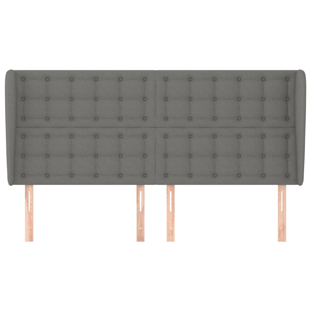 Tête de lit avec oreilles Gris foncé 183x23x118/128 cm Tissu - XIOS