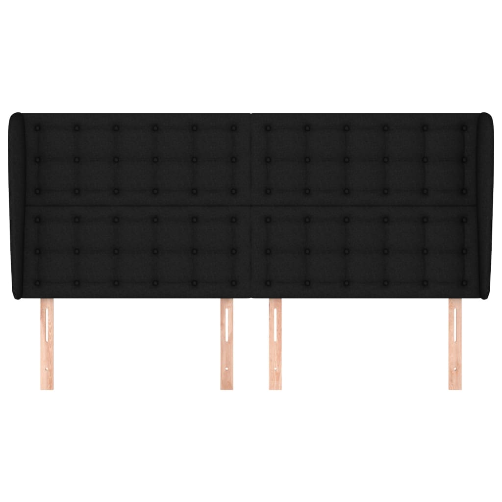 Tête de lit avec oreilles Noir 183x23x118/128 cm Tissu - XIOS