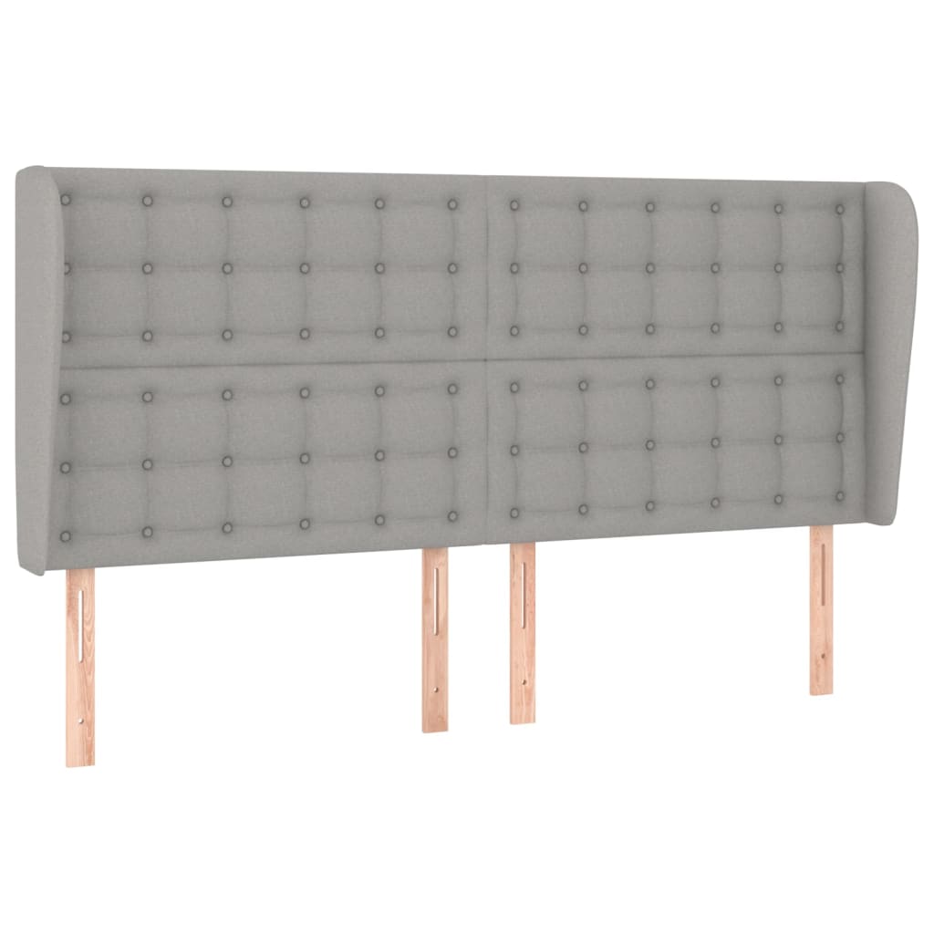 Tête de lit avec oreilles Gris clair 203x23x118/128 cm Tissu - XIOS