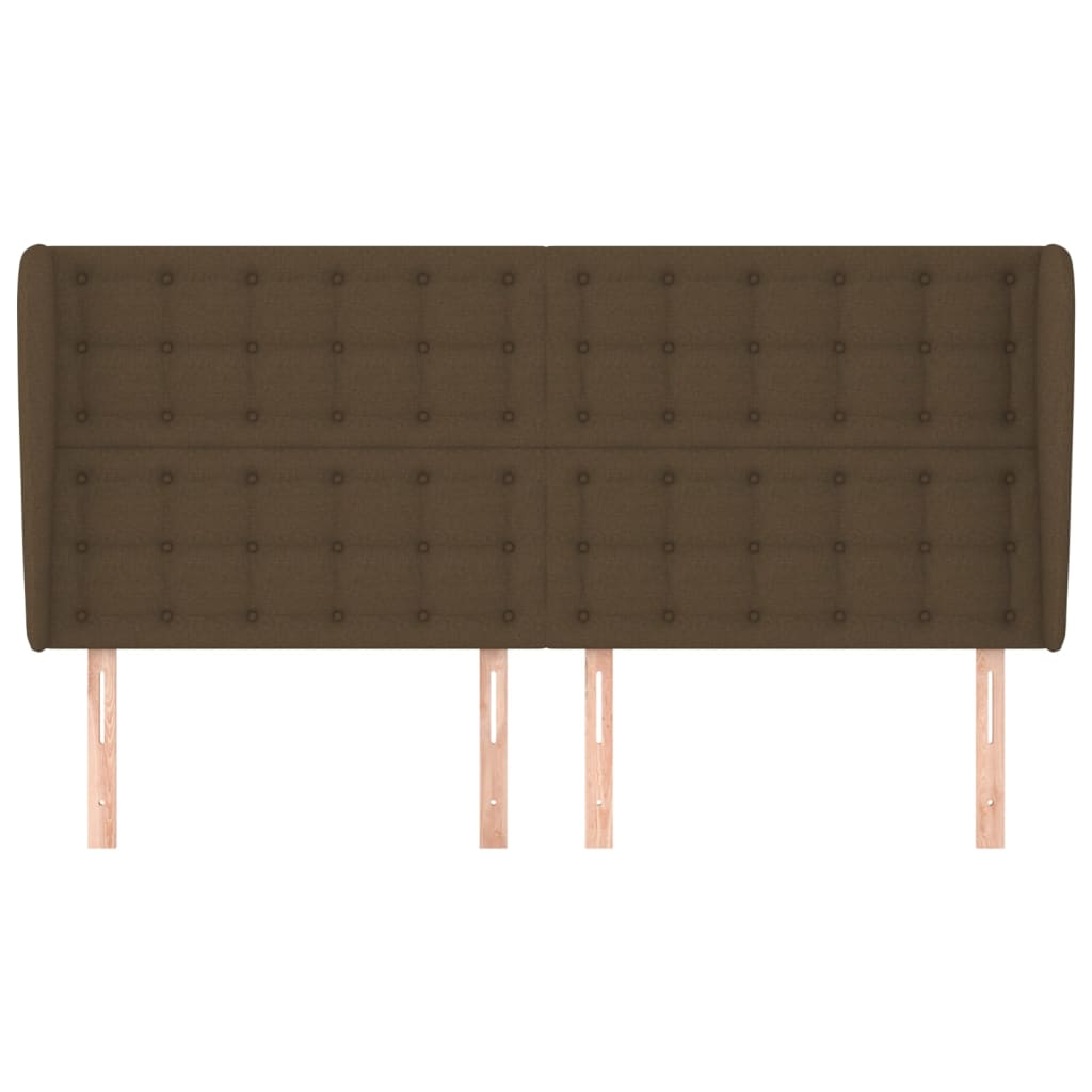 Tête de lit avec oreilles Marron foncé 203x23x118/128 cm Tissu - XIOS