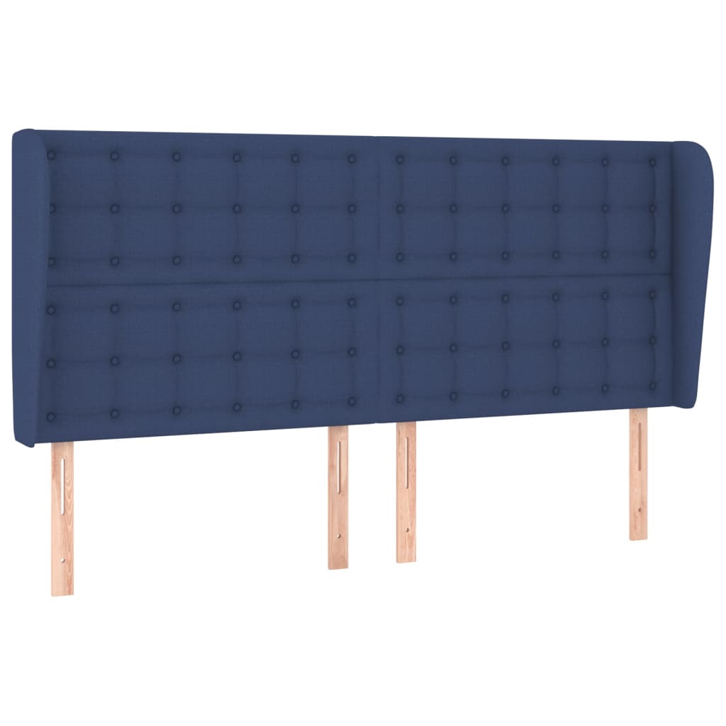 Tête de lit avec oreilles Bleu 203x23x118/128 cm Tissu - XIOS