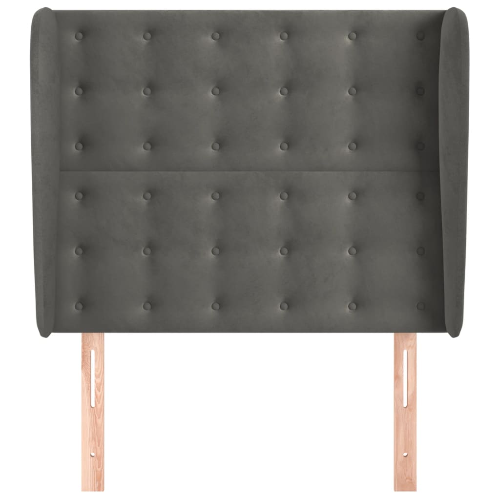 Tête de lit avec oreilles Gris foncé 93x23x118/128 cm Velours - XIOS