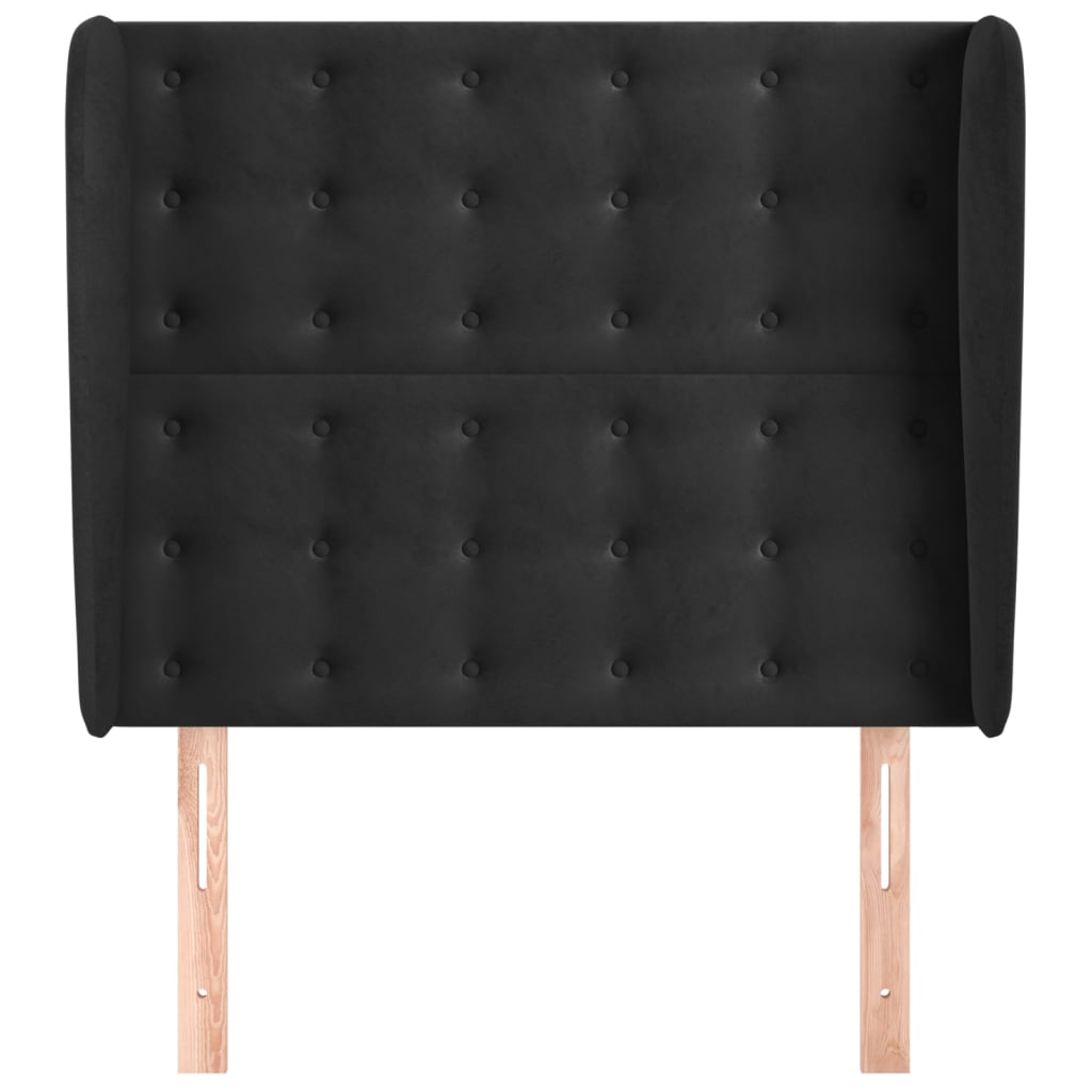 Tête de lit avec oreilles Noir 93x23x118/128 cm Velours - XIOS