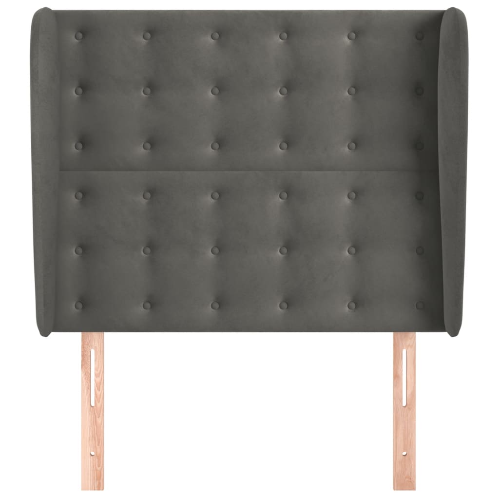 Tête de lit avec oreilles Gris foncé 103x23x118/128 cm Velours - XIOS