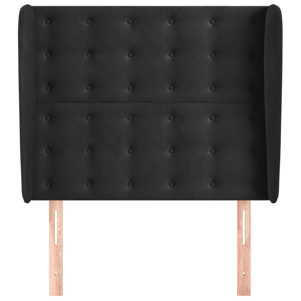 Tête de lit avec oreilles Noir 103x23x118/128 cm Velours - XIOS