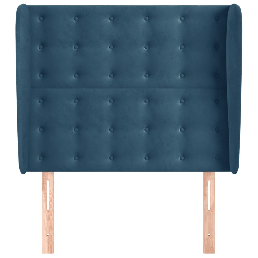 Tête de lit avec oreilles Bleu foncé 103x23x118/128 cm Velours - XIOS