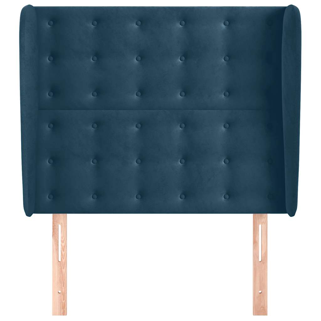 Tête de lit avec oreilles Bleu foncé 103x23x118/128 cm Velours - XIOS