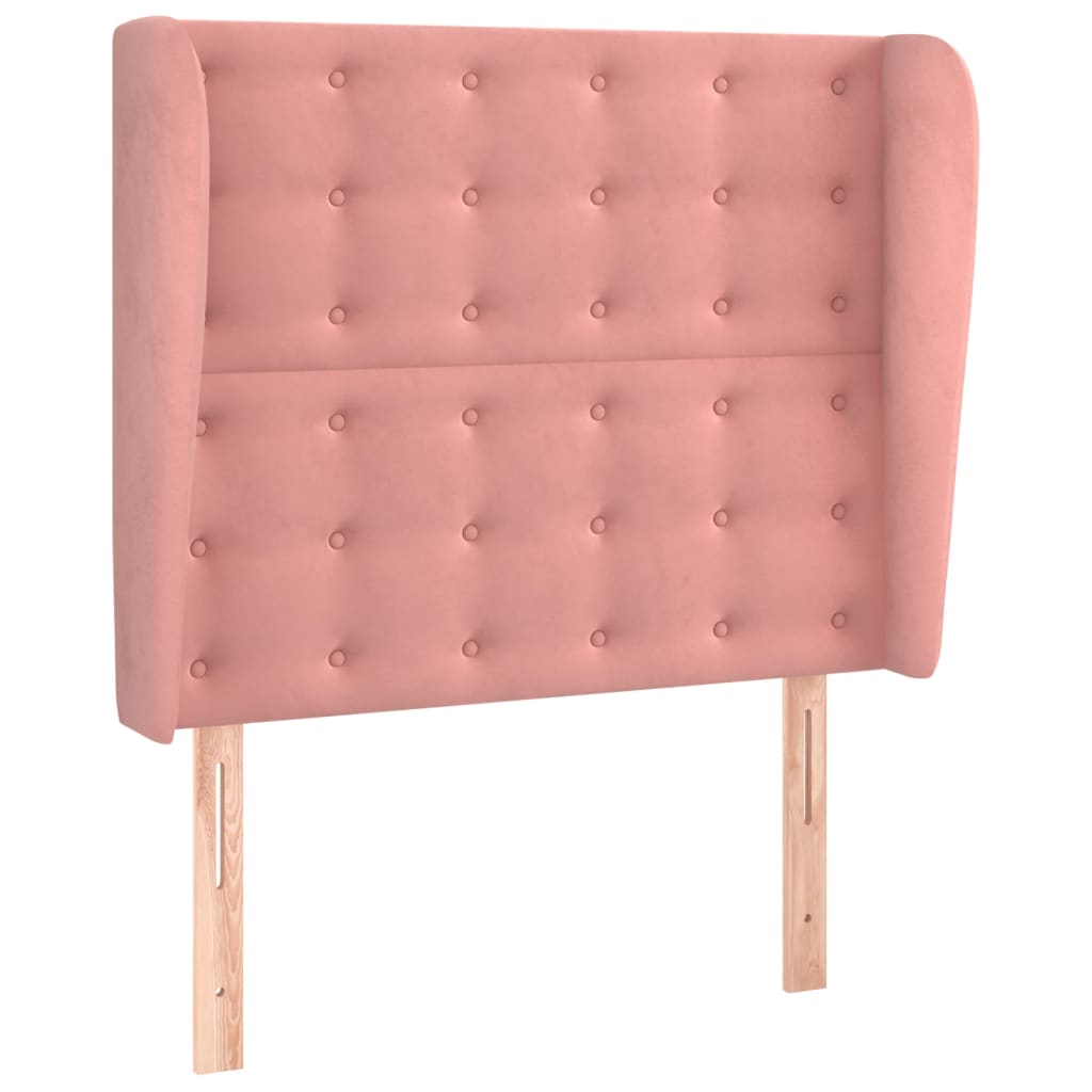 Tête de lit avec oreilles Rose 103x23x118/128 cm Velours - XIOS