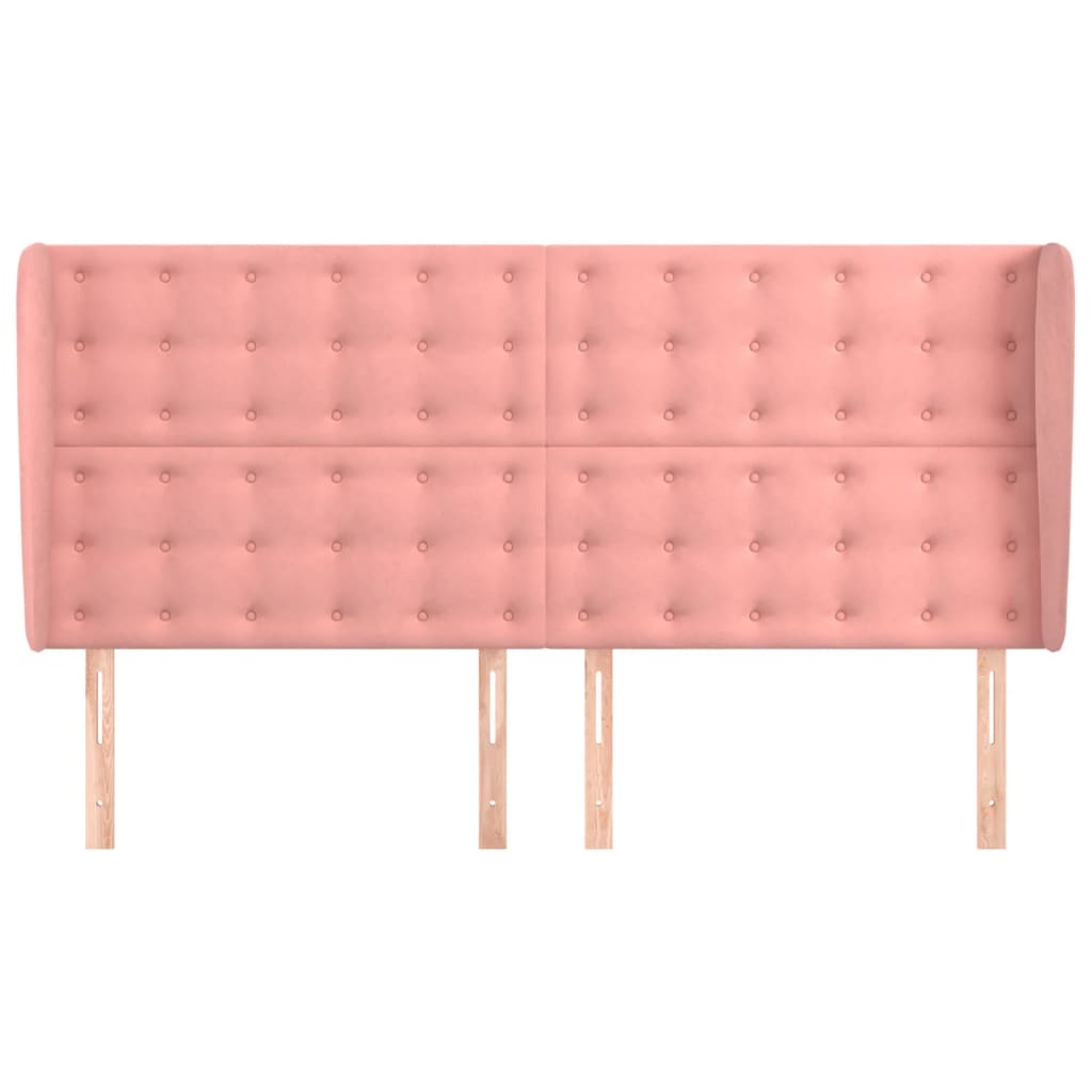 Tête de lit avec oreilles Rose 163x23x118/128 cm Velours - XIOS