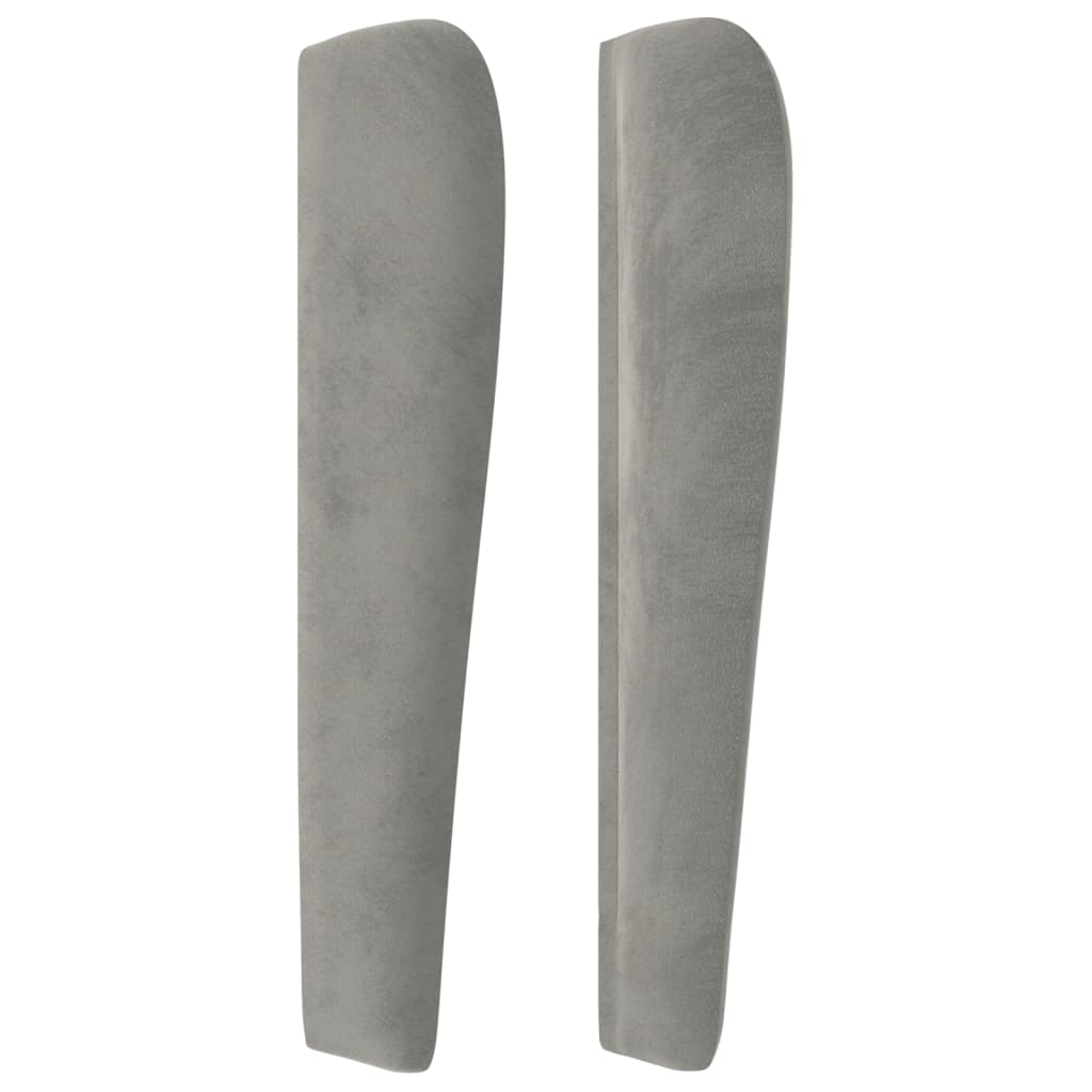 Tête de lit avec oreilles Gris clair 203x23x118/128 cm Velours - XIOS