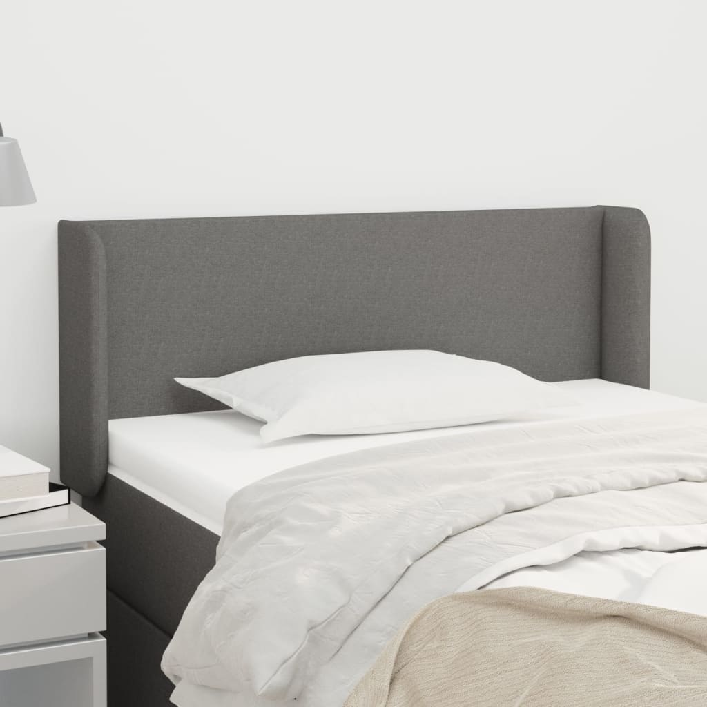 Tête de lit avec oreilles Gris foncé 83x16x78/88 cm Tissu - XIOS